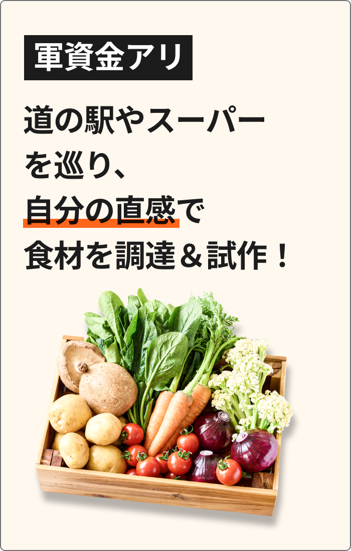 軍資金アリ 道の駅やスーパーを巡り、自分の直感で食材を調達＆試作